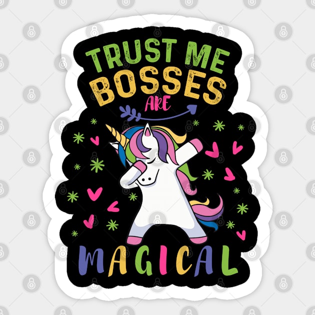 Cute Dabbing Unicorn Boss Gift Sticker by Irene Paul